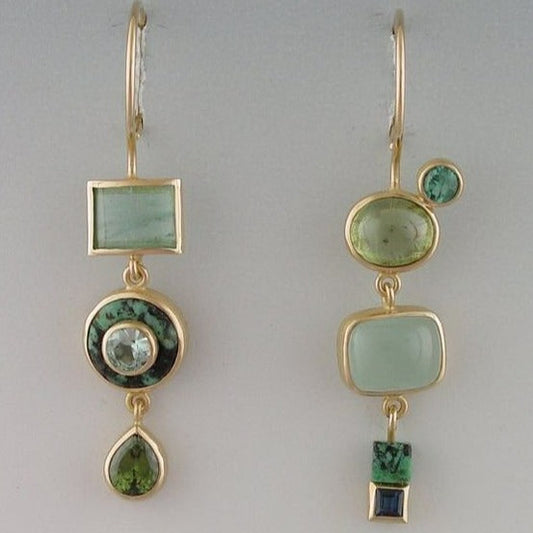 Vintage Green Stone Drops
