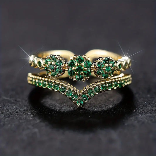 Emerald Glow Bloom Ring