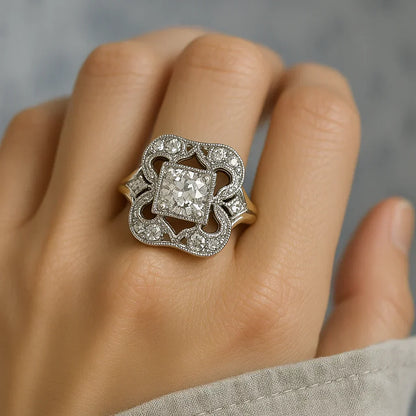 Vintage Gold Zirconia Ring