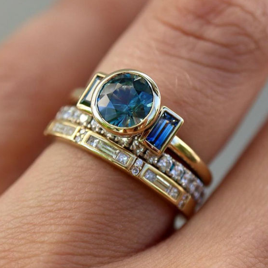 Vintage Blue Ring Set