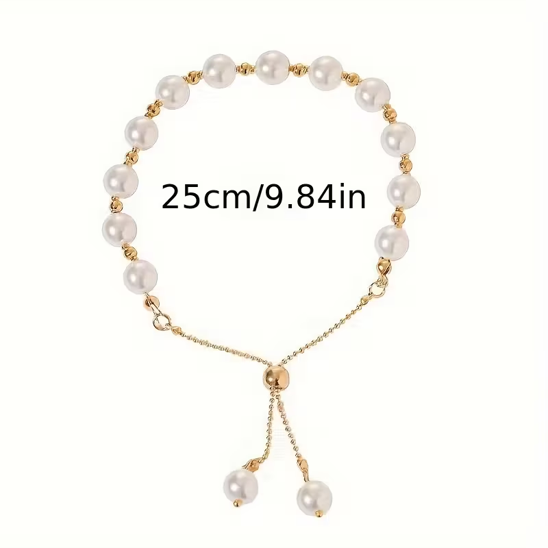 Adjustable Golden Pearl Bracelet