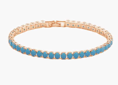 Turquoise Gold Chain Bracelet