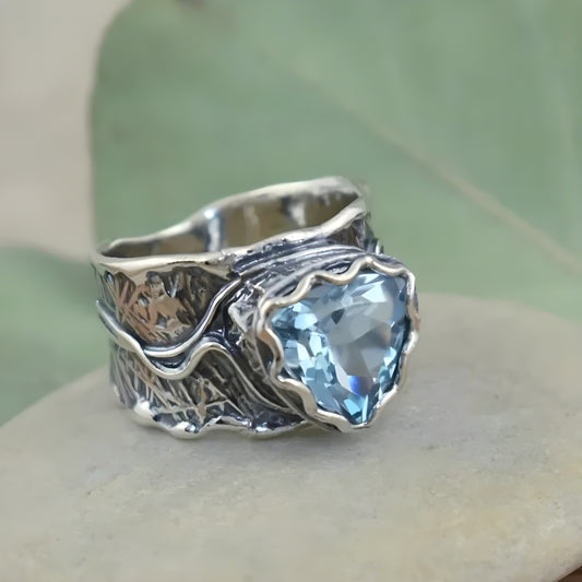 Vintage Blue Crystal Ring