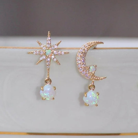 Star & Moon Pearl Earrings
