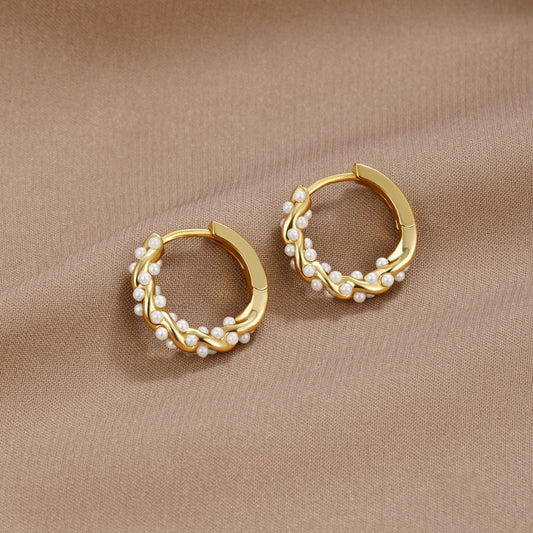 Pearl Twist Hoops